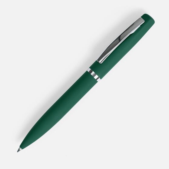 Ручка шариковая Bolt Soft Touch, зеленая-1