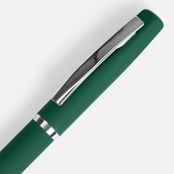 Ручка шариковая Bolt Soft Touch, зеленая-3