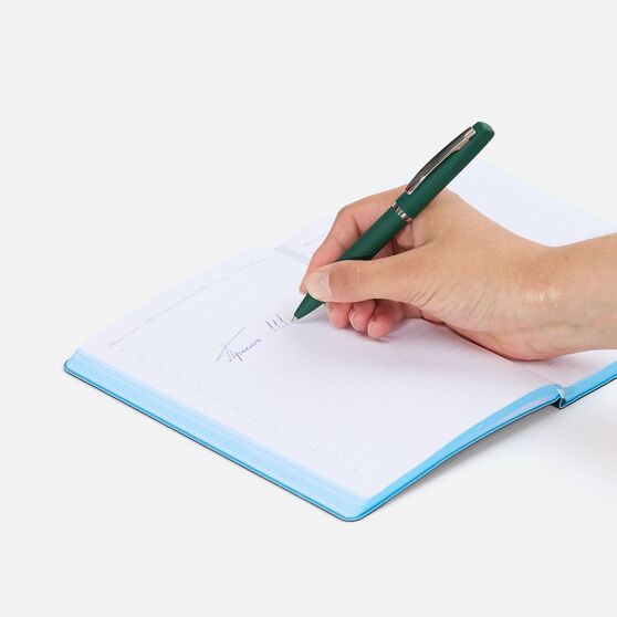 Ручка шариковая Bolt Soft Touch, зеленая-4