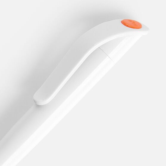 Ручка шариковая Grip, белая с оранжевым-3