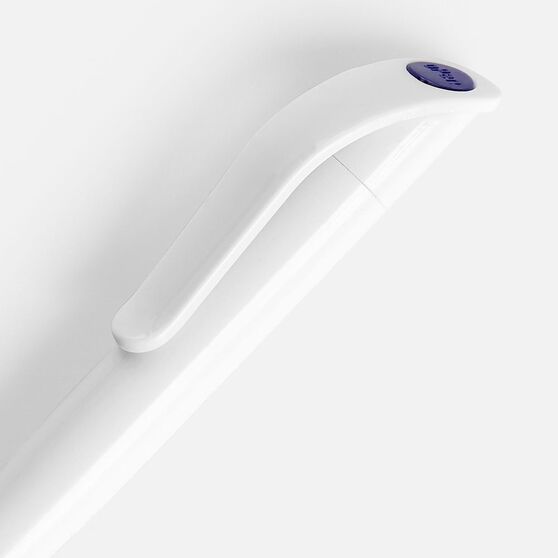 Ручка шариковая Grip, белая (молочная) с синим-3