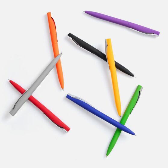 Ручка шариковая Pin Soft Touch, серая-4
