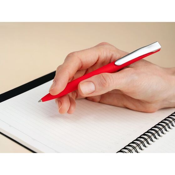 Ручка шариковая Pin Soft Touch, красная-5