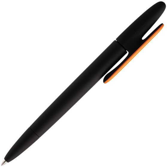 Ручка шариковая Prodir DS5 TRR-P Soft Touch, черная с оранжевым-3