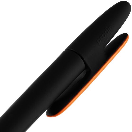 Ручка шариковая Prodir DS5 TRR-P Soft Touch, черная с оранжевым-6