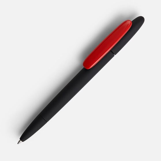 Ручка шариковая Prodir DS5 TRR-P Soft Touch, черная с красным-1