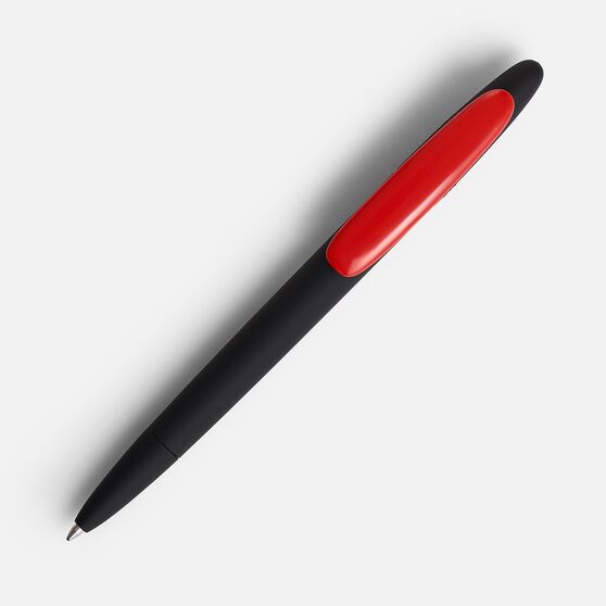 Ручка шариковая Prodir DS5 TRR-P Soft Touch, черная с красным-2