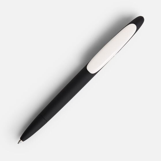 Ручка шариковая Prodir DS5 TRR-P Soft Touch, черная с белым-2