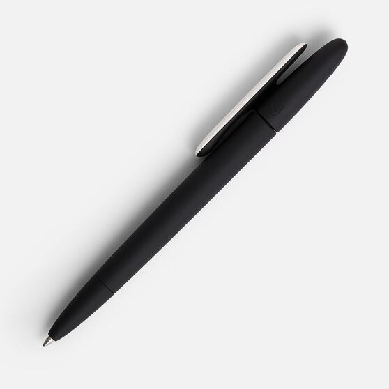 Ручка шариковая Prodir DS5 TRR-P Soft Touch, черная с белым-3