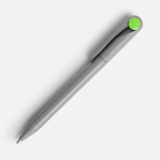 Ручка шариковая Prodir DS1 TMM Dot, серая с ярко-зеленым-3