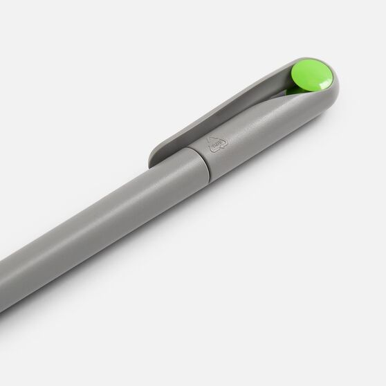 Ручка шариковая Prodir DS1 TMM Dot, серая с ярко-зеленым-4
