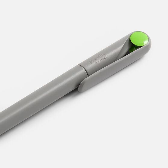 Ручка шариковая Prodir DS1 TMM Dot, серая с ярко-зеленым-5