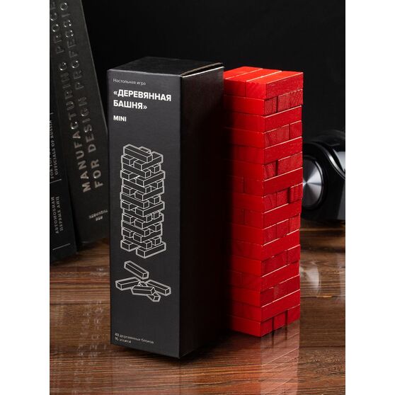 Игра «Деревянная башня мини», красная-6