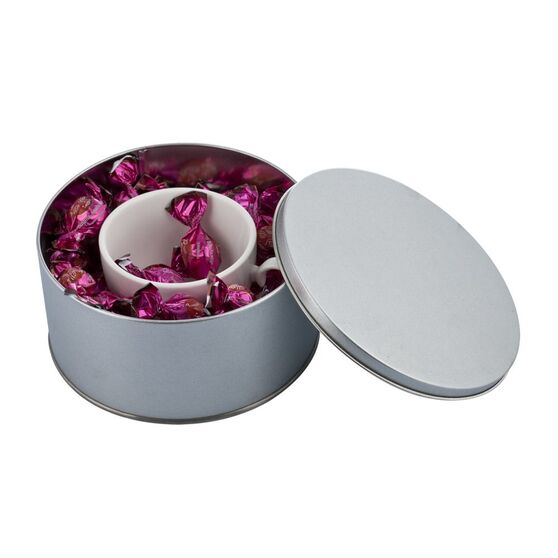 Коробка Pragmax M, круглая, серебристая-2