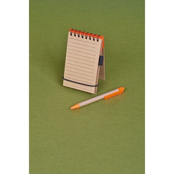 Блокнот на кольцах Eco Note с ручкой, синий-5