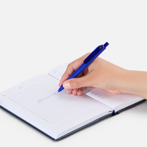 Ручка шариковая Prodir DS8 PRR-T Soft Touch, синяя-6