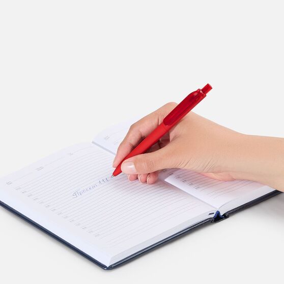 Ручка шариковая Prodir DS8 PRR-T Soft Touch, красная-6