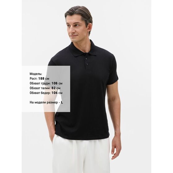 Рубашка поло мужская Prescott Men 170, черная-4