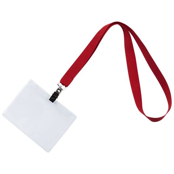 Лента для бейджа Neckband, красная-2