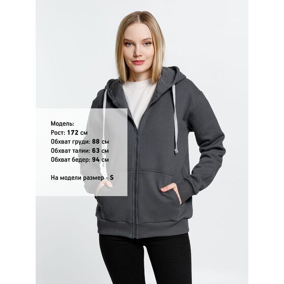 Толстовка на молнии с капюшоном Siverga Heavy, темно-серая (графит)-7