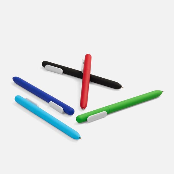 Ручка шариковая Swiper Soft Touch, голубая с белым-5