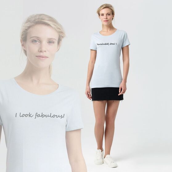 Футболка женская I Look Fabulous, голубая-4