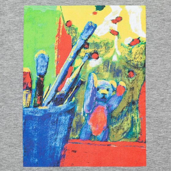Футболка женская Artist Bear, серый меланж-4