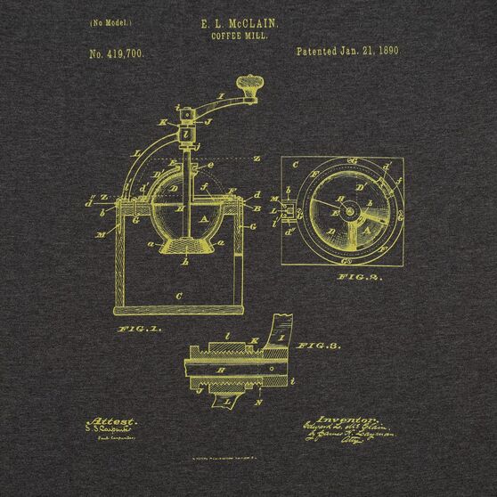 Футболка приталенная Old Patents. Coffee Mill, черный меланж-3