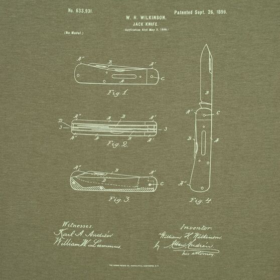 Футболка приталенная Old Patents. Knife, меланж хаки-3