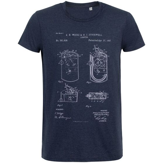 Футболка приталенная Old Patents. Lighter, синий меланж-2