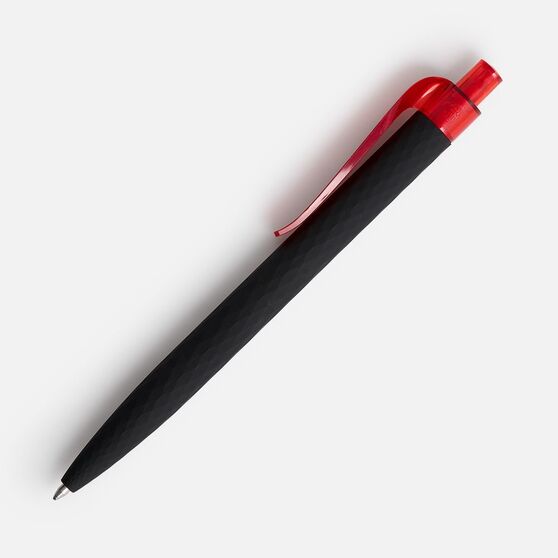 Ручка шариковая Prodir QS01 PRT-T Soft Touch, черная с красным-2