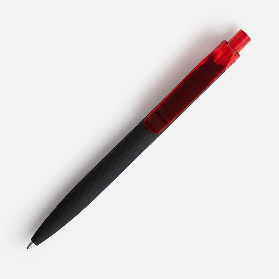 Ручка шариковая Prodir QS01 PRT-T Soft Touch, черная с красным-3