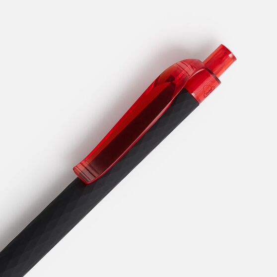 Ручка шариковая Prodir QS01 PRT-T Soft Touch, черная с красным-4