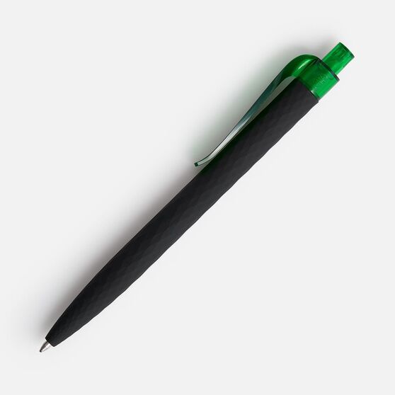 Ручка шариковая Prodir QS01 PRT-T Soft Touch, черная с зеленым-1