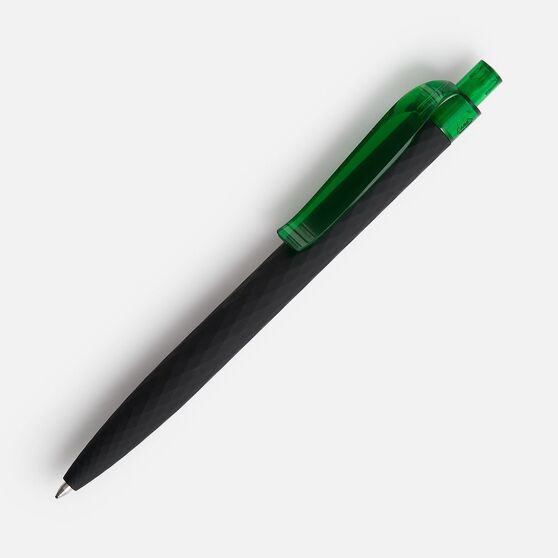 Ручка шариковая Prodir QS01 PRT-T Soft Touch, черная с зеленым-2