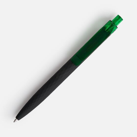 Ручка шариковая Prodir QS01 PRT-T Soft Touch, черная с зеленым-3