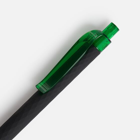 Ручка шариковая Prodir QS01 PRT-T Soft Touch, черная с зеленым-4