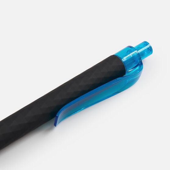 Ручка шариковая Prodir QS01 PRT-T Soft Touch, черная с голубым-5