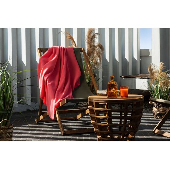 Флисовый плед Warm&Peace, розовый (коралловый)-7