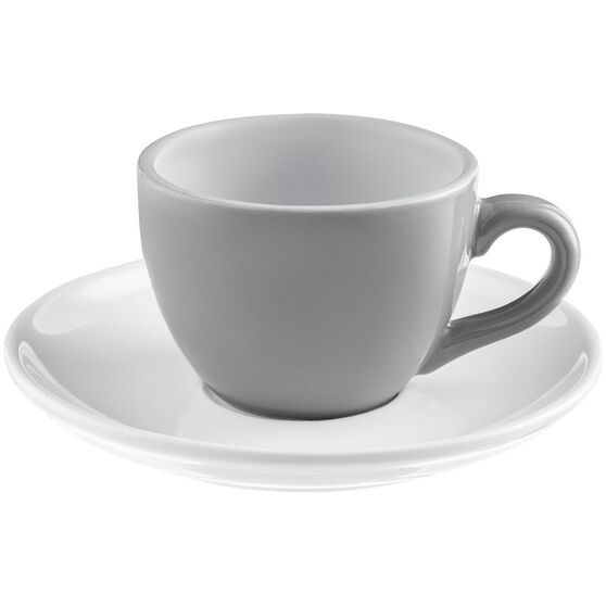 Чайная пара Cozy Morning, серая с белым-1