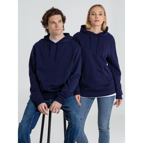 Толстовка с капюшоном унисекс Hoodie, темно-синяя-16