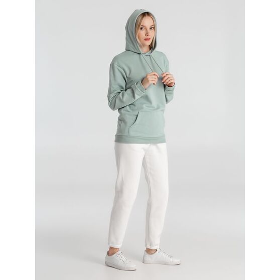 Толстовка с капюшоном унисекс Hoodie, серо-зеленая-7
