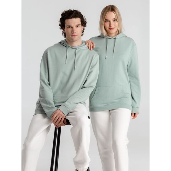 Толстовка с капюшоном унисекс Hoodie, серо-зеленая-13