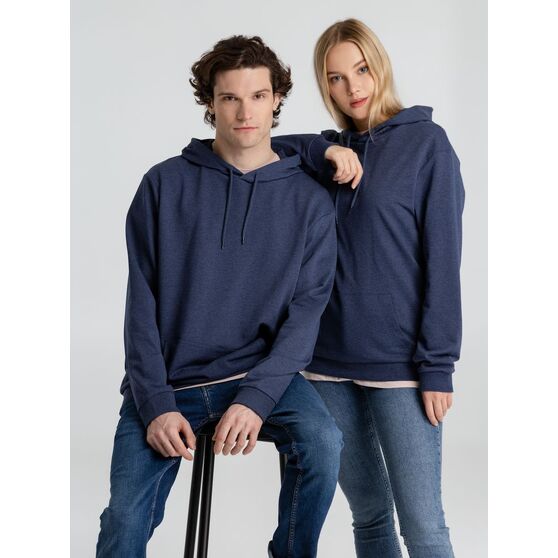 Толстовка с капюшоном унисекс Hoodie, синий меланж-16