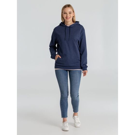 Толстовка с капюшоном унисекс Hoodie, синий меланж-8