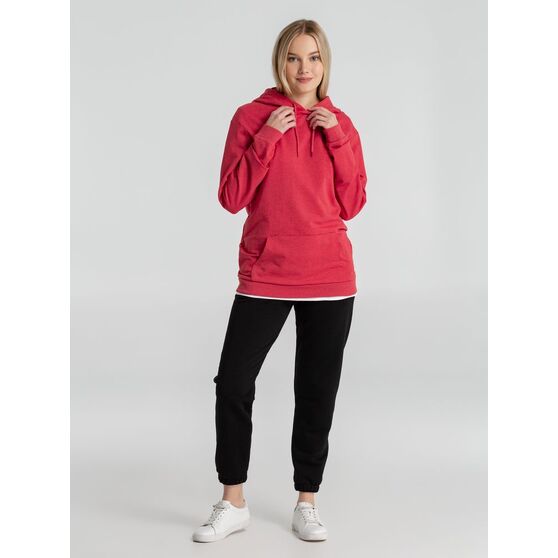 Толстовка с капюшоном унисекс Hoodie, красный меланж-14