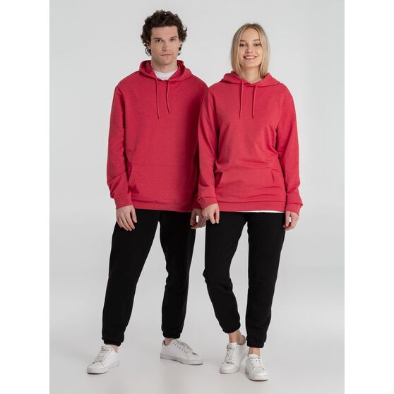 Толстовка с капюшоном унисекс Hoodie, красный меланж-17