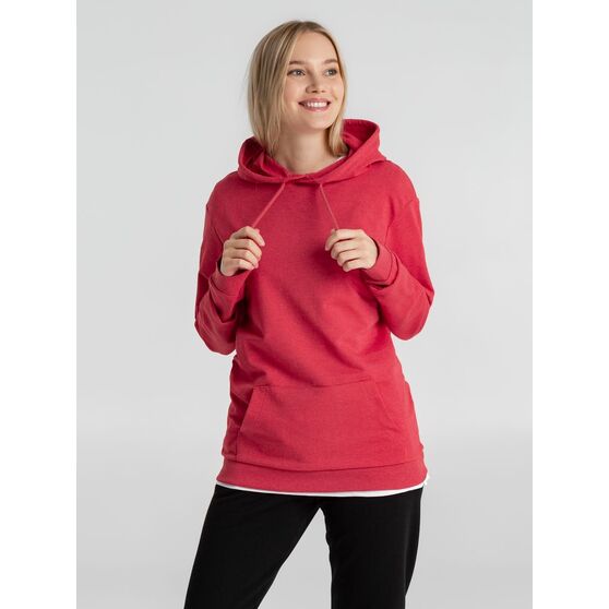 Толстовка с капюшоном унисекс Hoodie, красный меланж-11