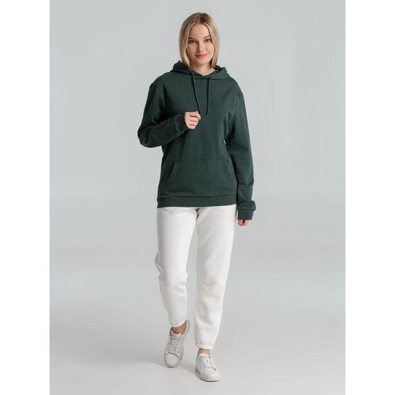 Толстовка с капюшоном унисекс Hoodie, темно-зеленый меланж-7
