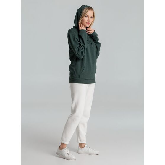 Толстовка с капюшоном унисекс Hoodie, темно-зеленый меланж-8